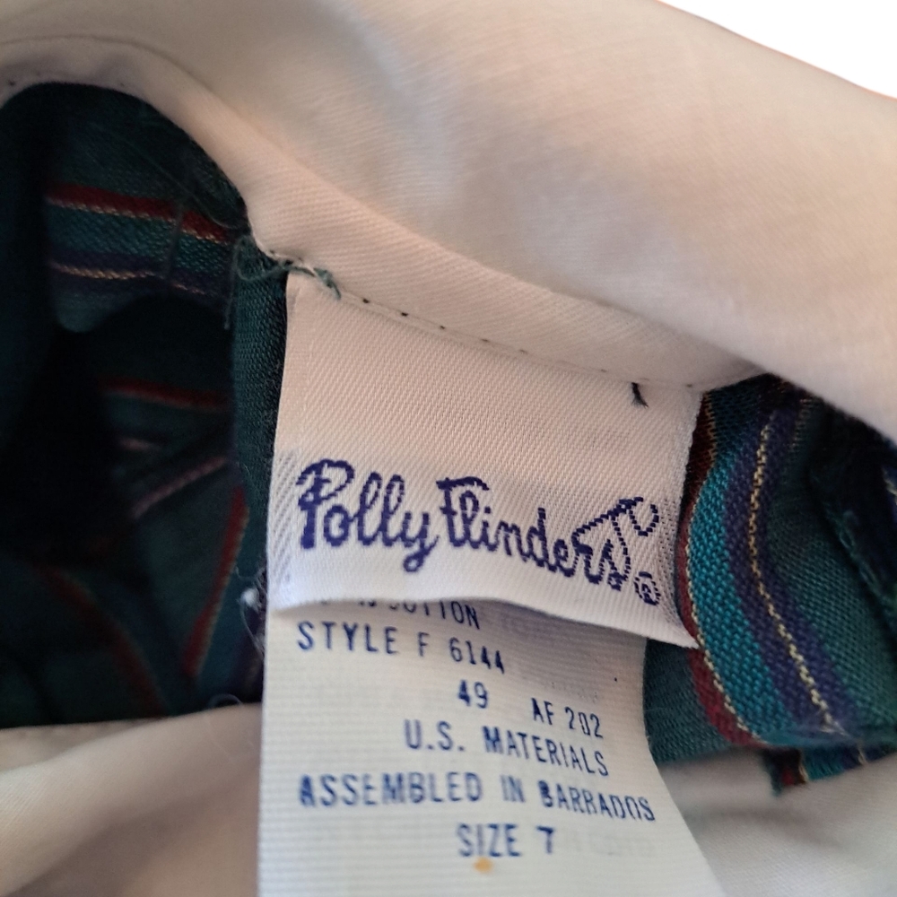 Polly Flinders 7 Paper Tag Vtg Dress Cosplay Movie Prop Plaid Classic - Picture 5 of 5